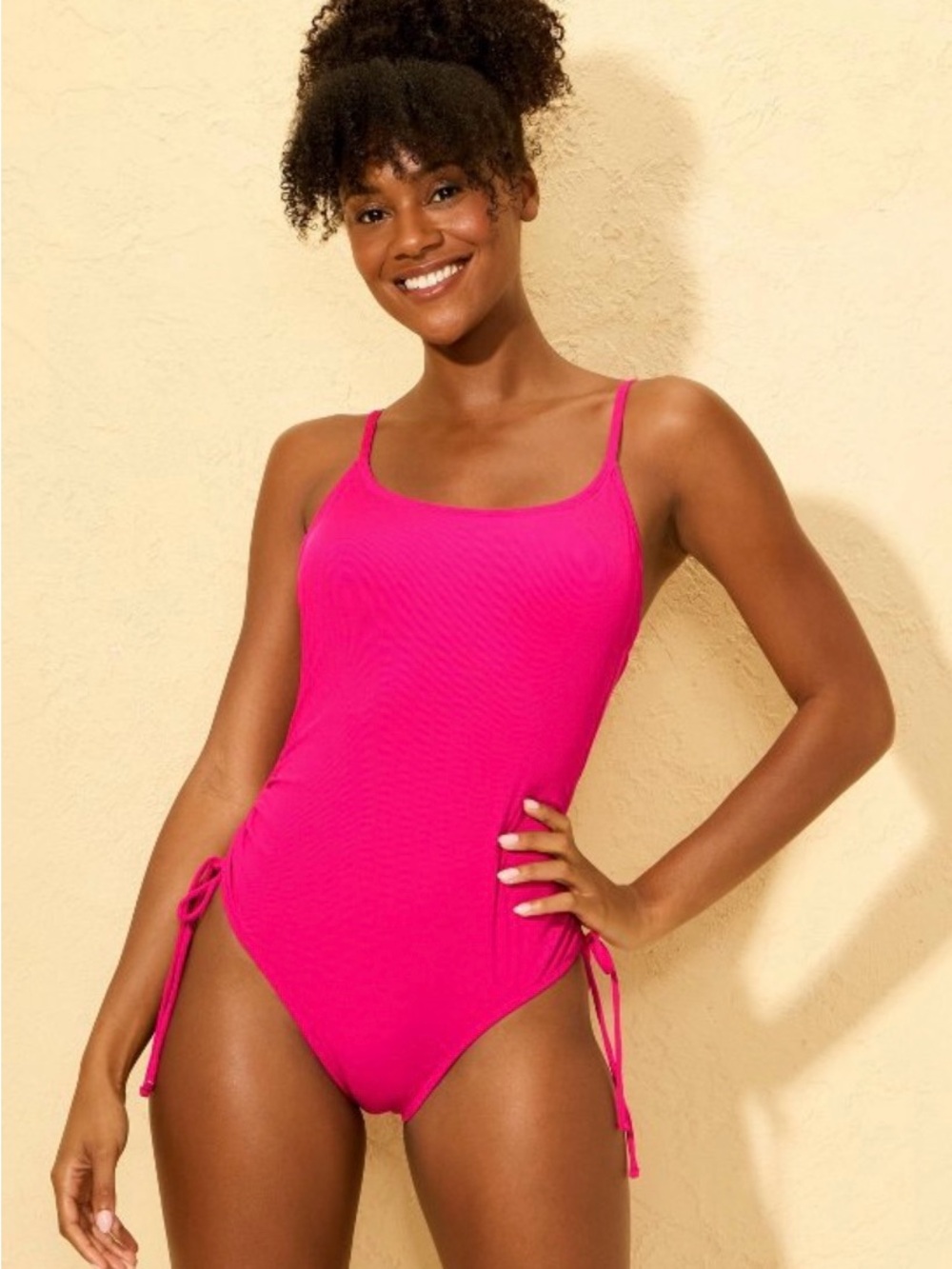 Women's Ribbed Adjustable
Drawstring Medium Coverage One Piece Swimsuit - Picture 3 of 8